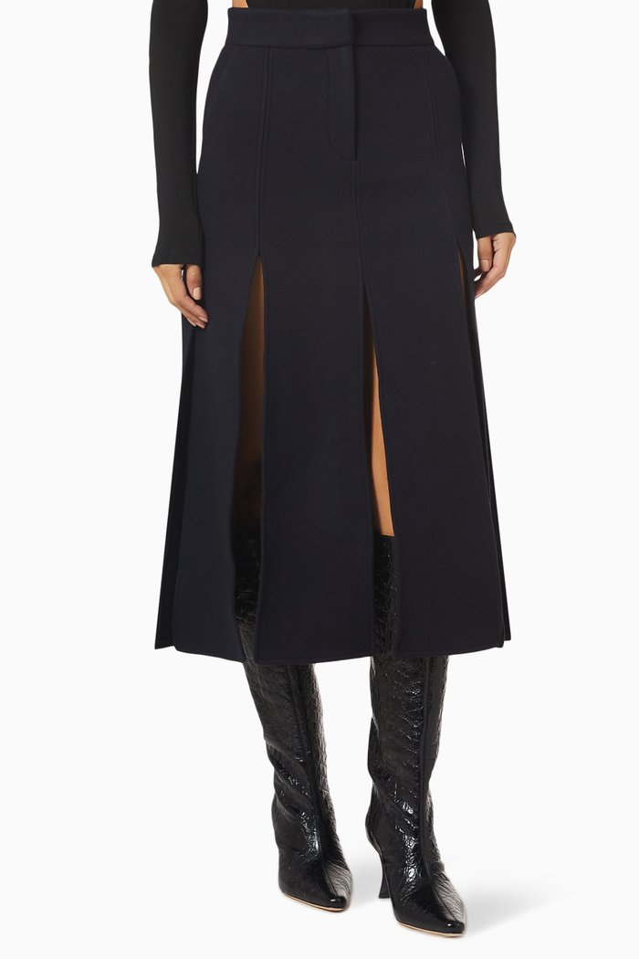 

Wide Panel Midi Skirt, Blue