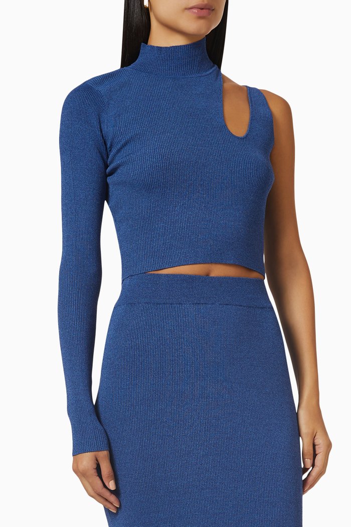 

Cut-out Crop Top, Blue
