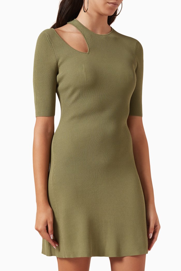 

Riviana Cut-out Dress in Viscose Knit, Green