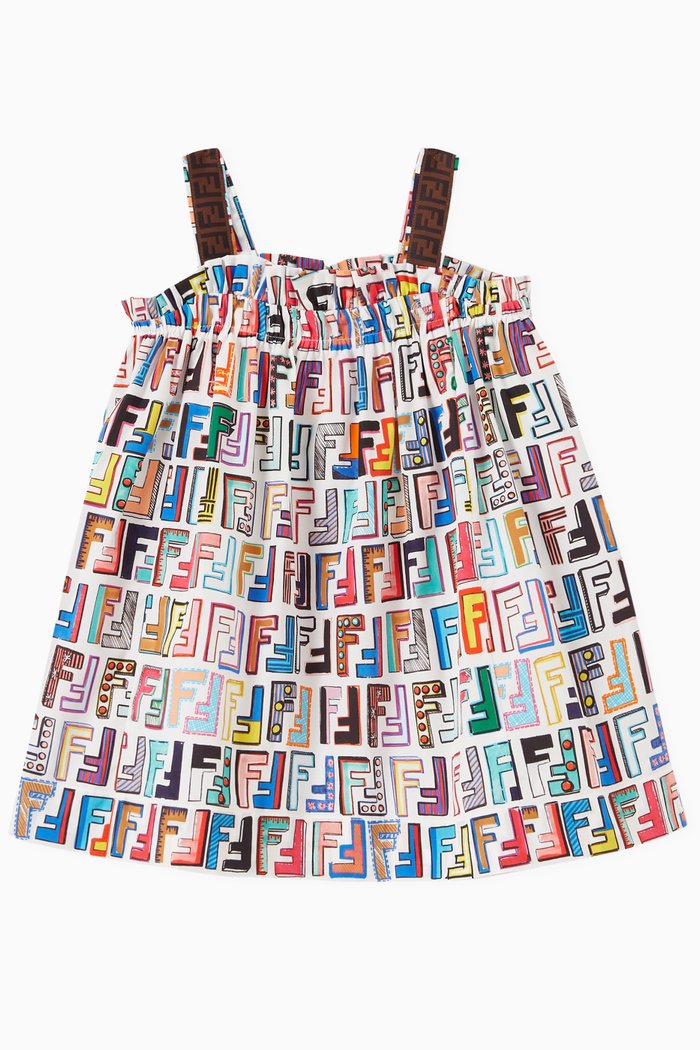 

Logo Print Dress in Cotton, Multicolour