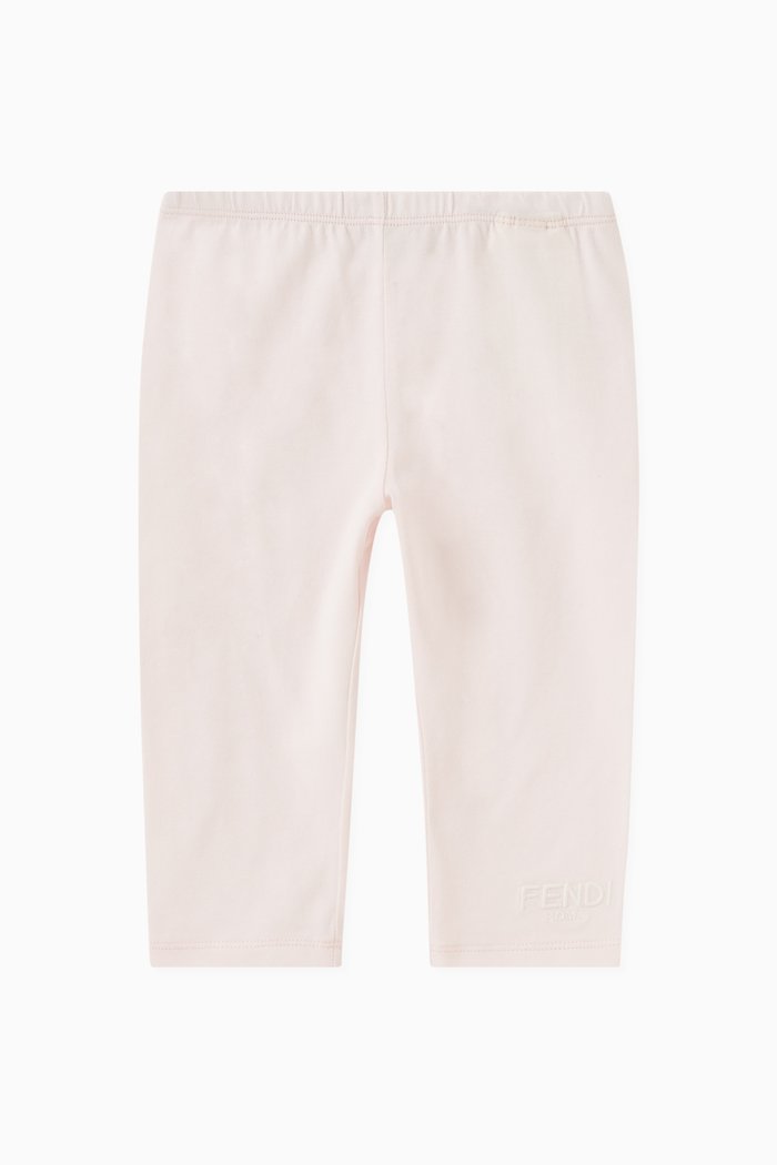 

Embroidered Logo Leggings in Cotton Jersey, Pink
