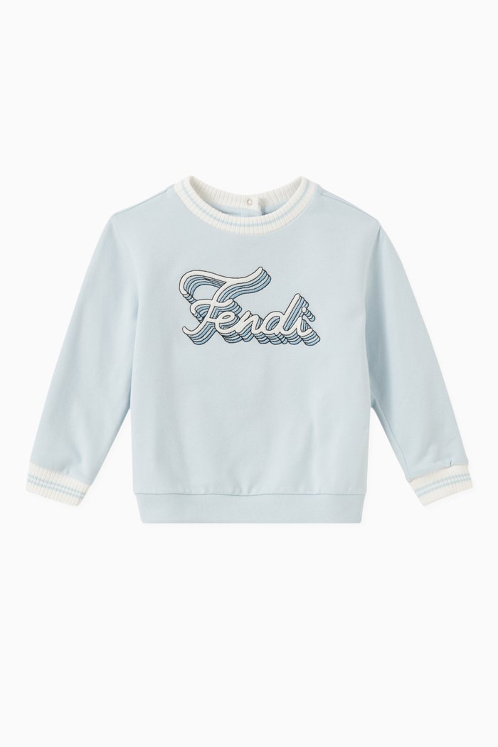 

Italic Logo Embroidered Sweatshirt in Cotton, Blue