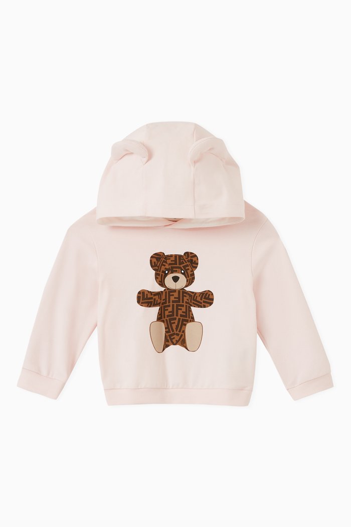 

Teddy Bear Hoodie in Cotton, Pink