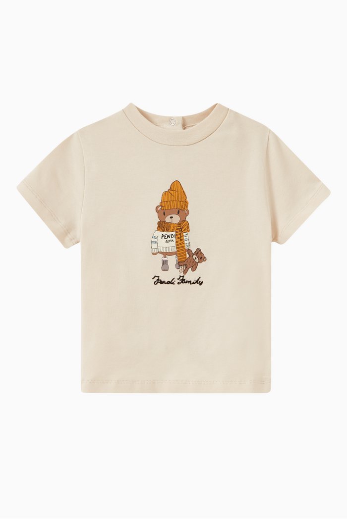 

Teddy Winter Print T-shirt in Cotton Jersey, Neutral