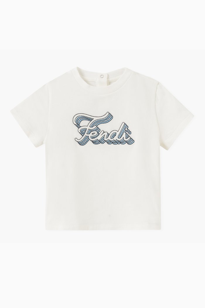 

Italic Logo Embroidered T-shirt in Cotton Jersey, White