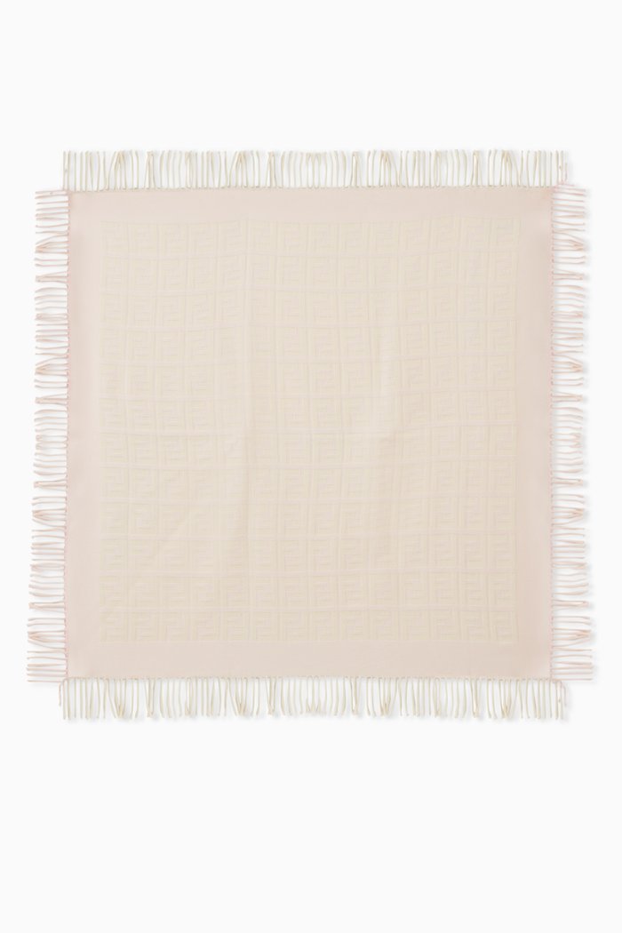 

FF Fringe Blanket in Wool & Cashmere, Pink
