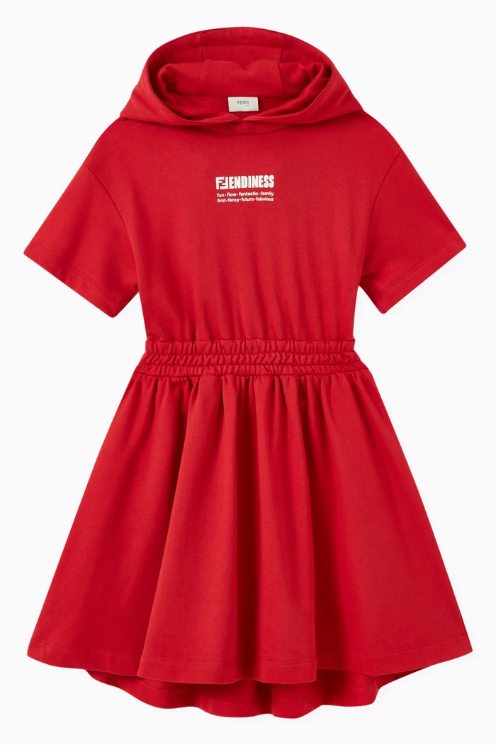 

Logo Sweater Dress in Cotton, Red