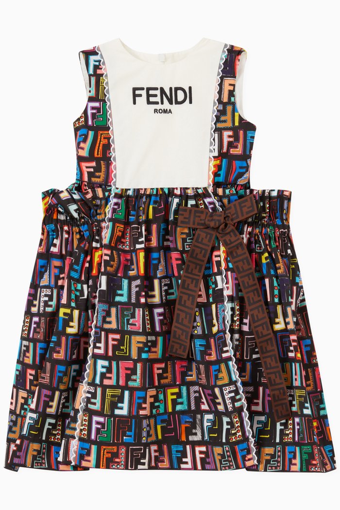 

Logo Dress in Cotton, Multicolour