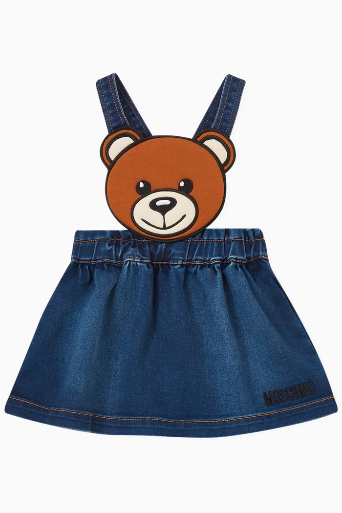 

Teddy Motif Skirt in Denim, Blue