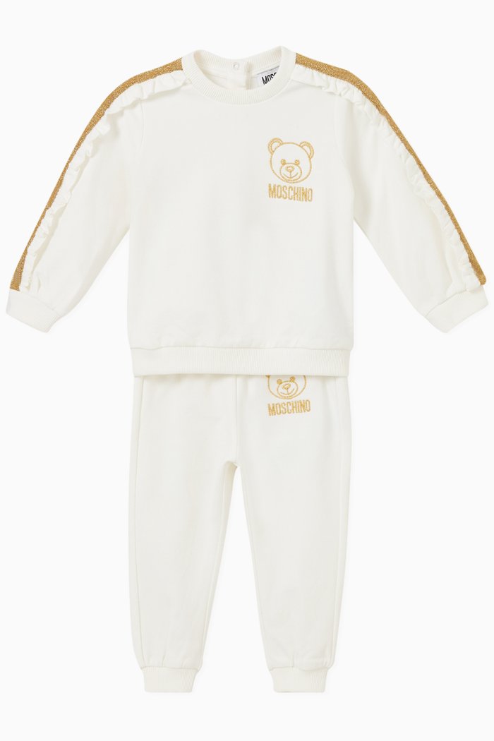 

Teddy Print Sweatshirt & Sweatpants, Set of Two, White