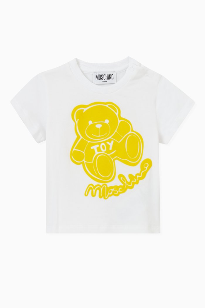 

Teddy Print T-shirt in Cotton, White