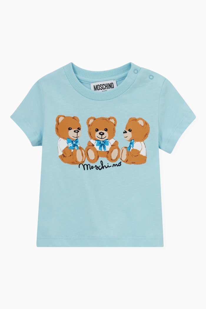 

Teddy Bear Print T-Shirt in Jersey, Blue