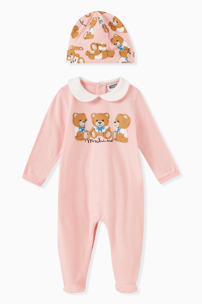 

Teddy Bear Print Pyamas, Set of Two, Pink