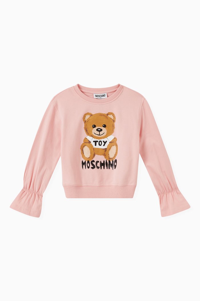 

Teddy Print Sweatshirt in Jersey, Pink
