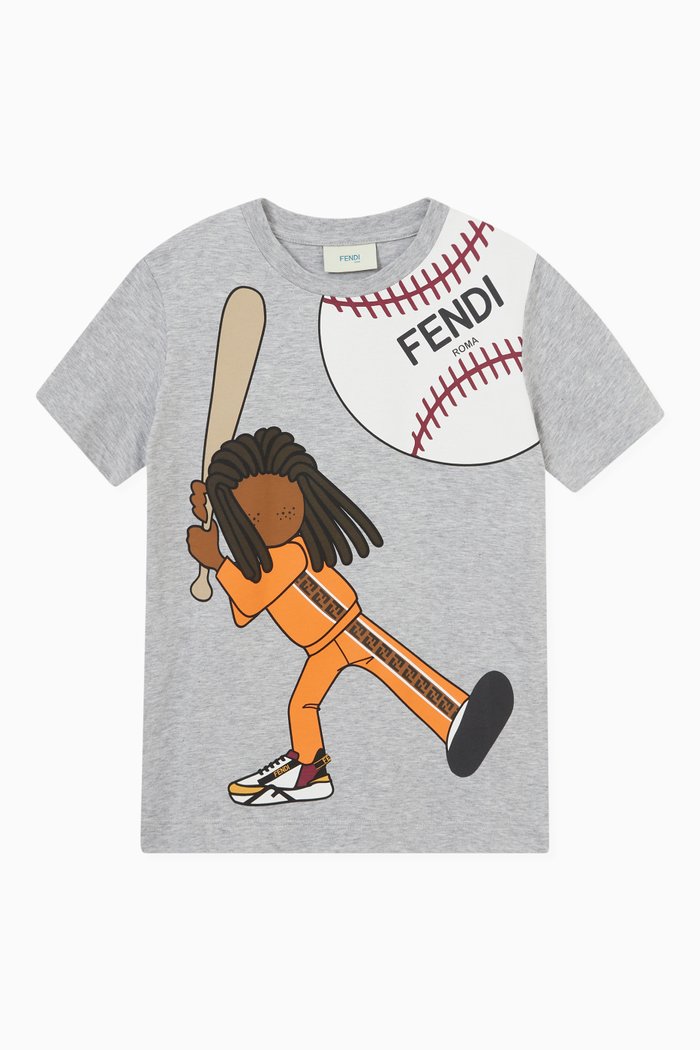 

Baseball T-shirt in Cotton, Grey