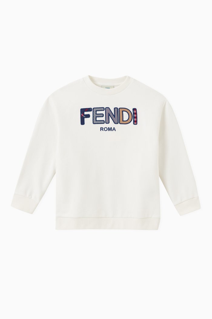 

Logo Patchwork Sweatshirt in Cotton, White