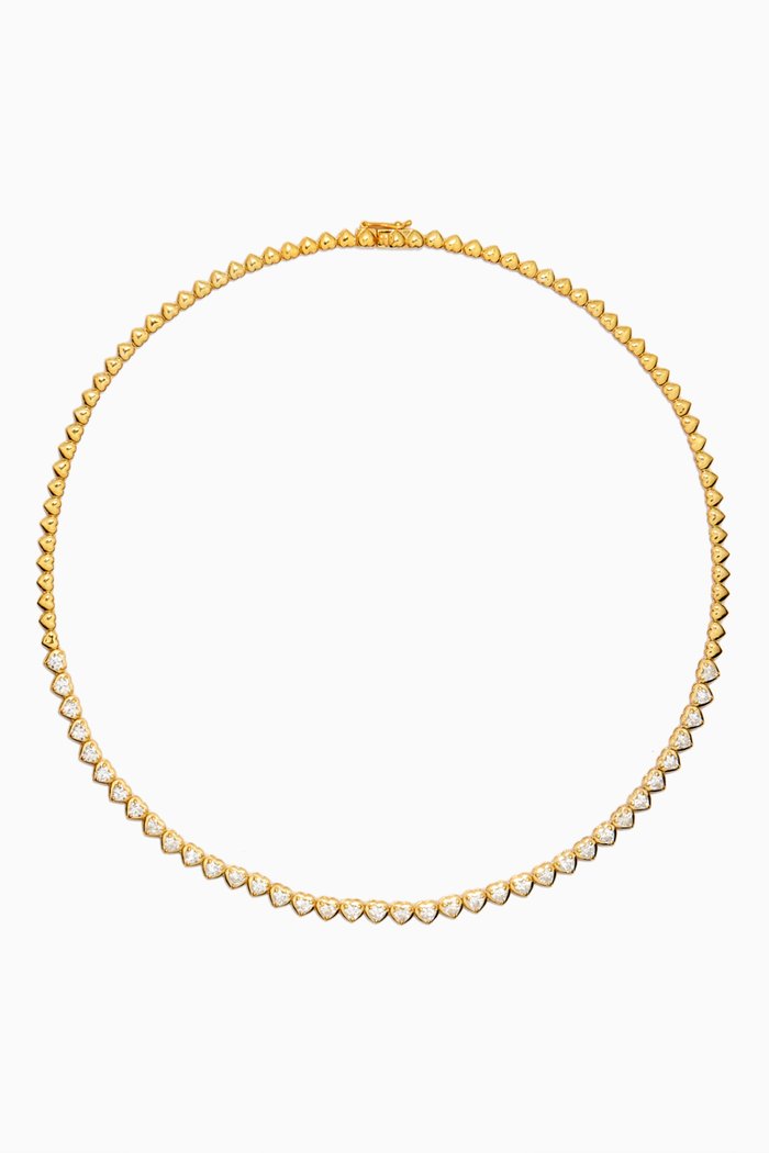 Hearts Tennis Choker in Gold Vermeil, Yellow