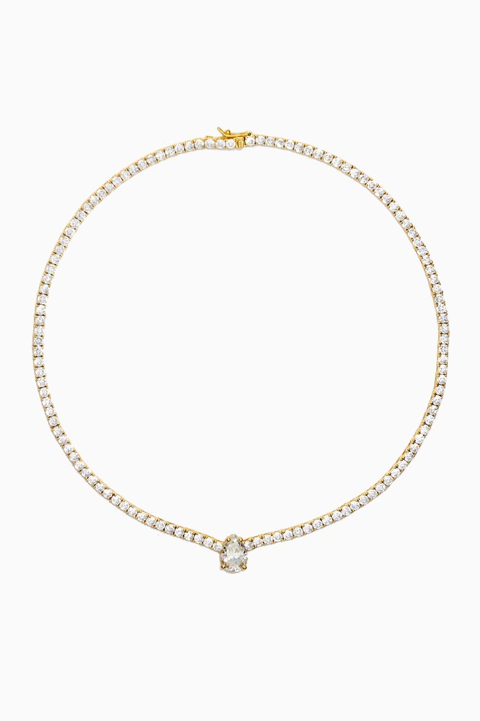 

Pear Scarlett Tennis Choker in Gold Vermeil, Yellow