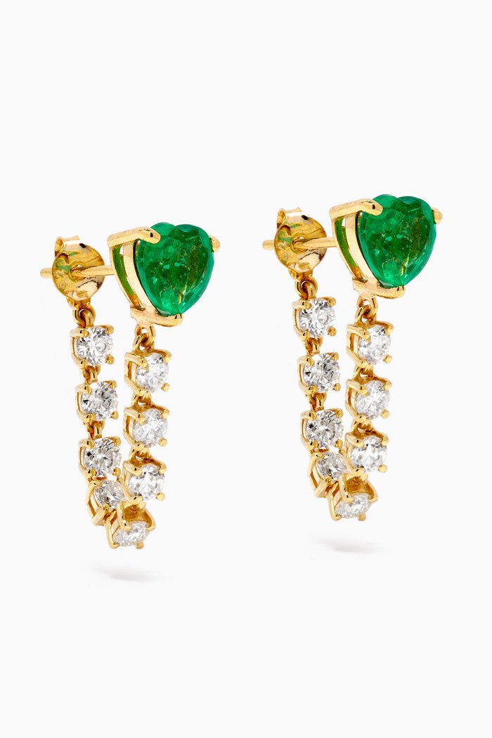 

Heart Loop Green Sapphire Earrings in Gold Vermeil