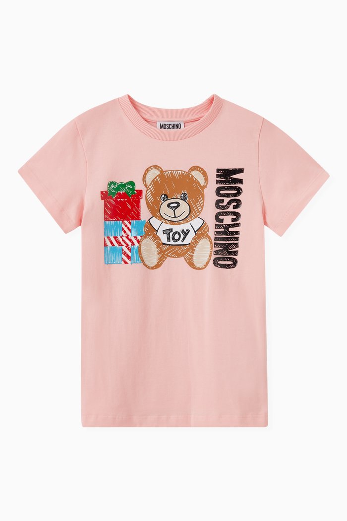 

Logo Print T-shirt in Jersey, Pink