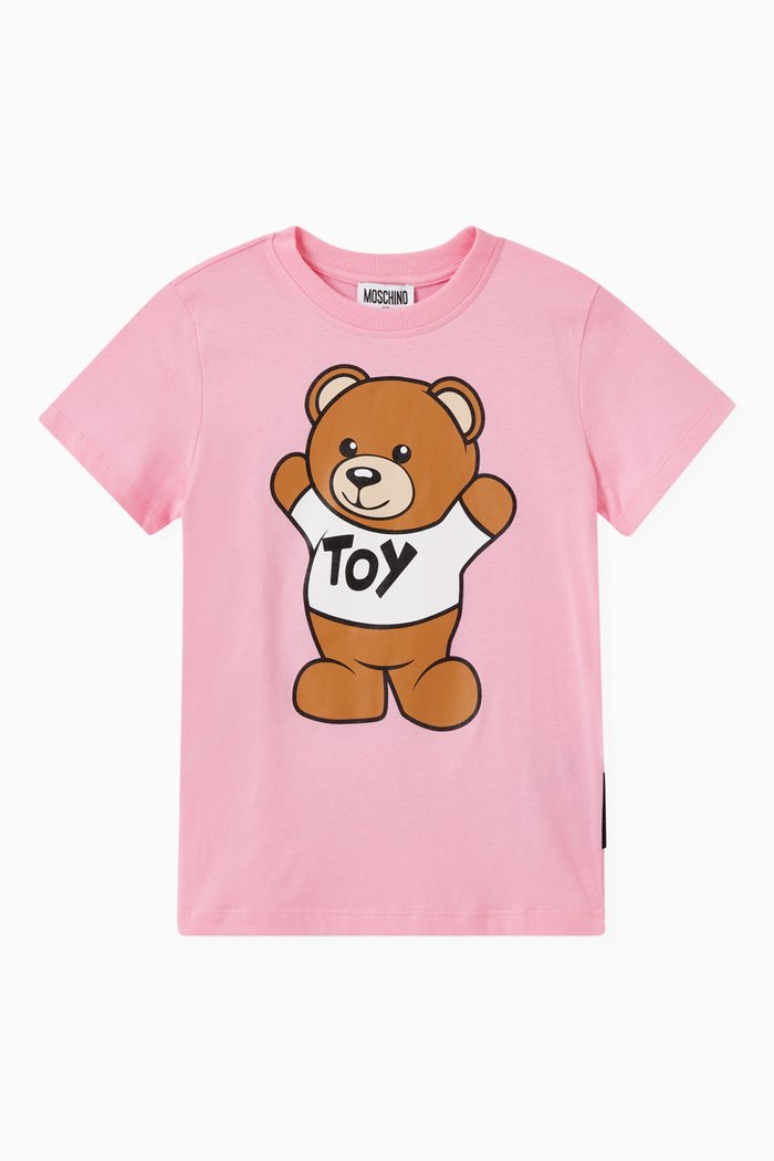 

Teddy Print T-shirt in Jersey, Pink