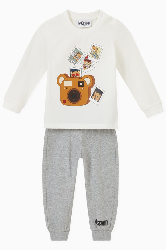 

Polaroid Print T-shirt & Sweatpants, Set of Two, White