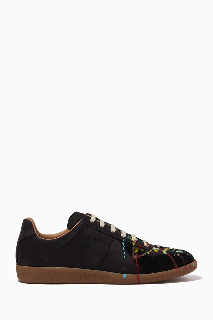 

Replica Paint Splatter Sneakers in Suede, Black