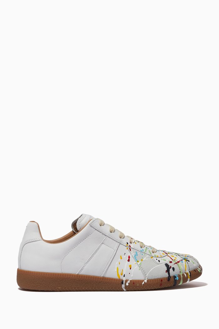

Replica Paint Splatter Sneakers in Suede, White
