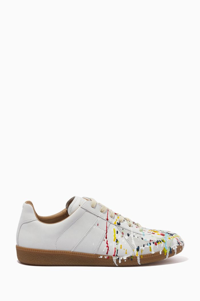 

Replica Paint Splatter Sneakers in Suede, White