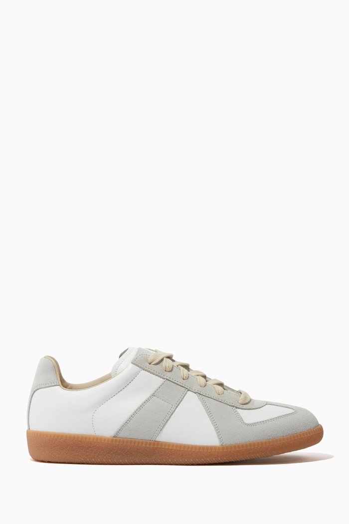 

MM Icons Replica Low-top Sneakers in Calfskin & Suede, Neutral