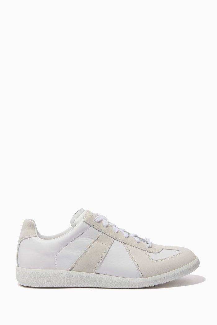 

Replica Low-top Sneakers in Leather & Suede, White