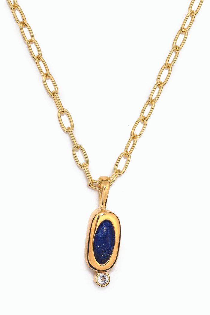 

Amulet Lapis Lazuli Necklace in 14kt Gold Vermeil, Yellow