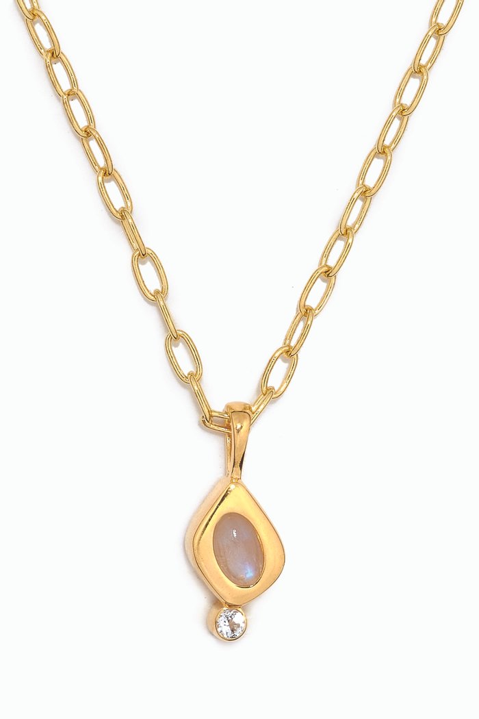 Amulet Moonstone Necklace in 14kt Gold Vermeil, Yellow