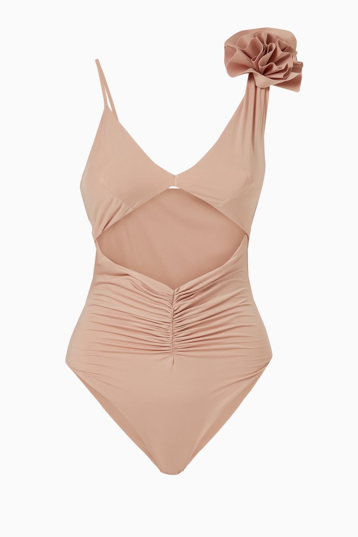 

Isabel One-piece Swimsuit in Stretch Nylon, Brown