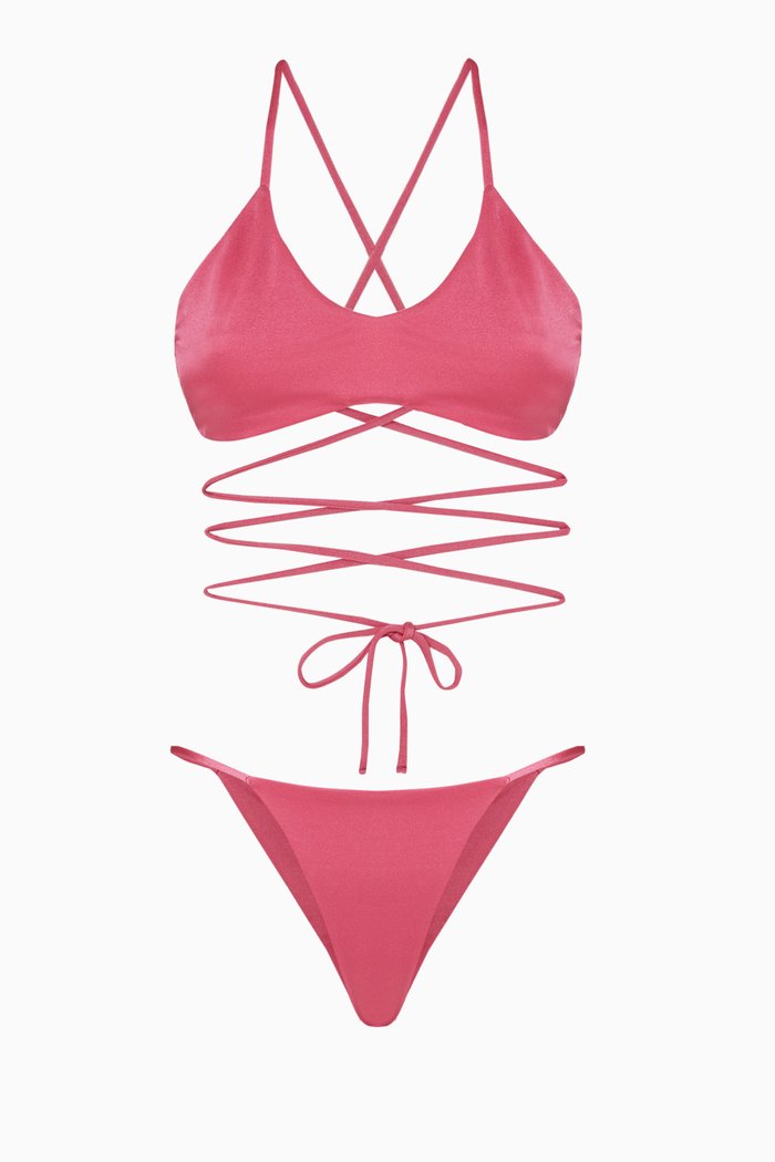 

Estela Bikini in Stretch Nylon, Pink