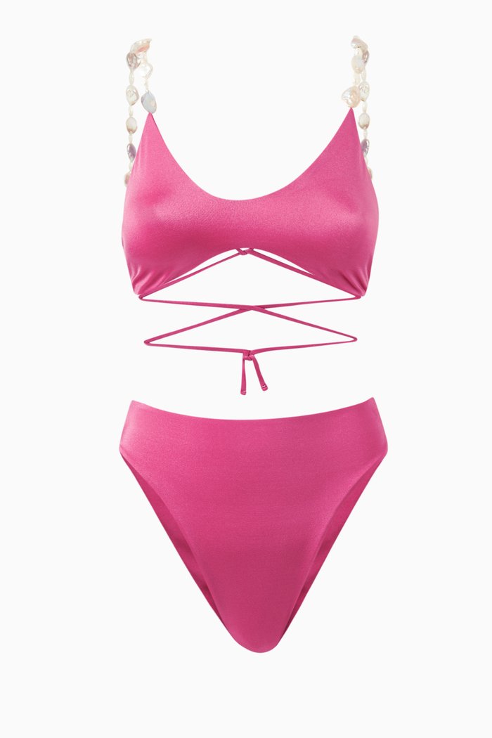 

Atenas High-waist Bikini Set in Lycra, Pink