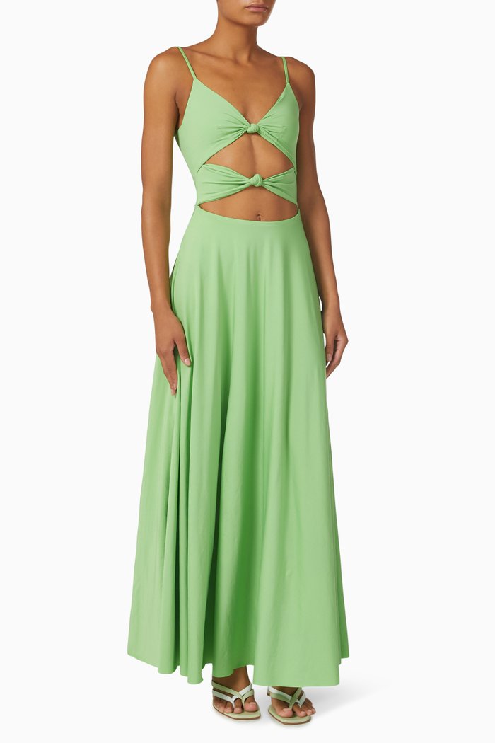 

Sol Maxi Dress in Stretch Nylon, Green