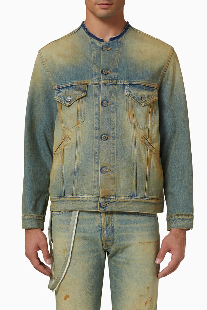 

Dirty Wash Jacket in Denim, Grey