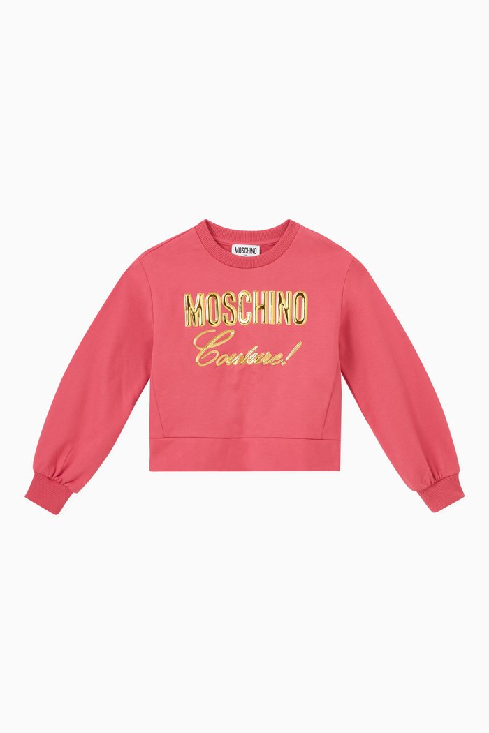

Logo Print Sweatshirt in Cotton, Pink