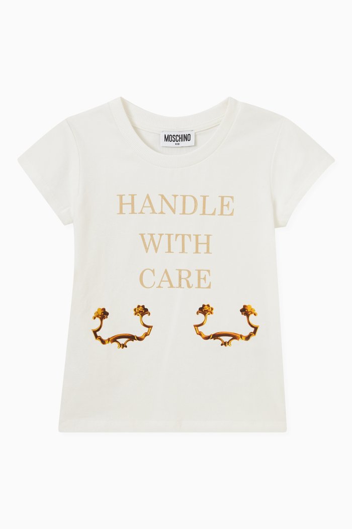 

Slogan Print T-shirt in Cotton, White