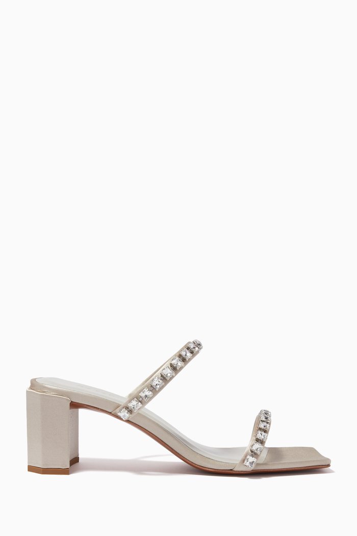 

Tanya Mules in Silk Satin, Neutral