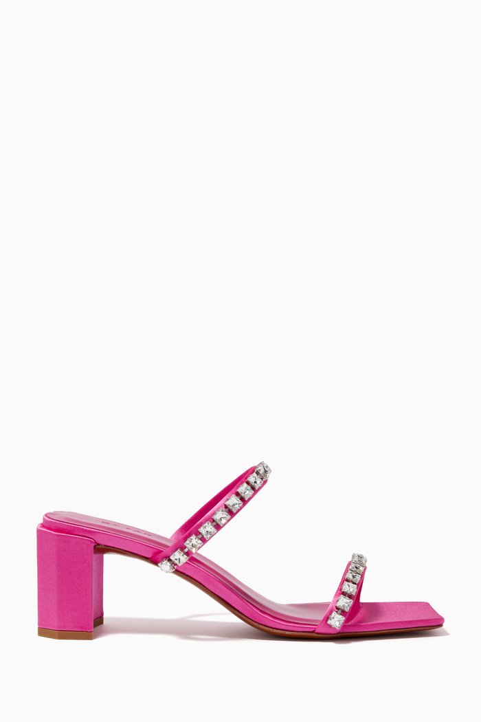

Tanya Mules in Silk Satin, Pink