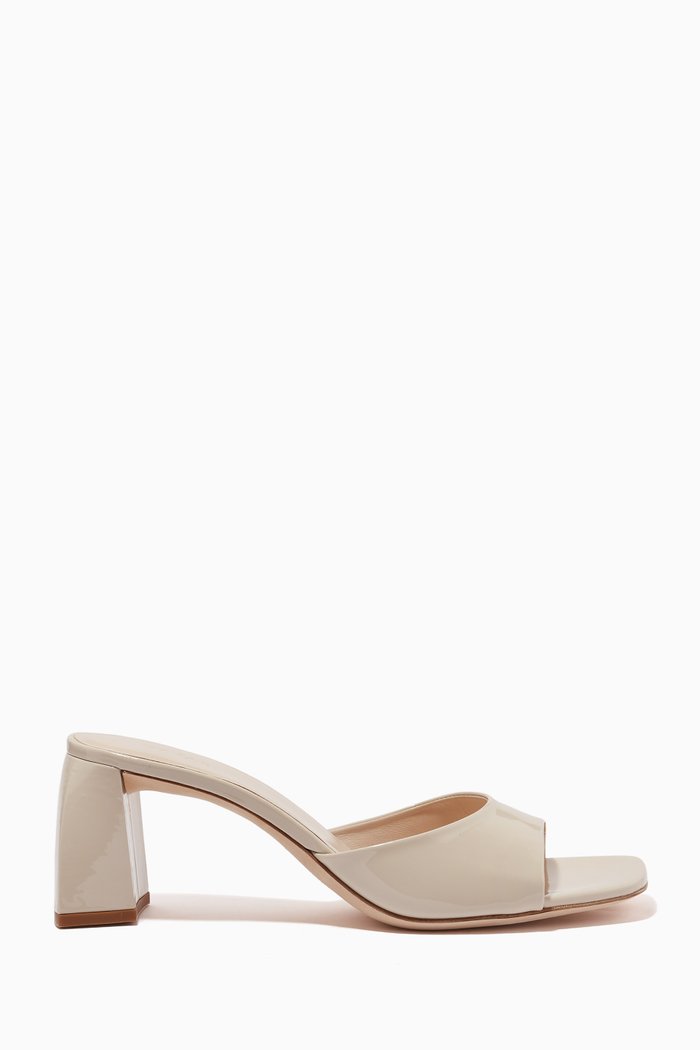 

Romy 70 Mule Sandals in Patent-leather, White