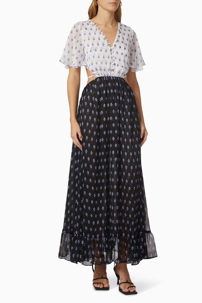 

Calista Printed Dress, White