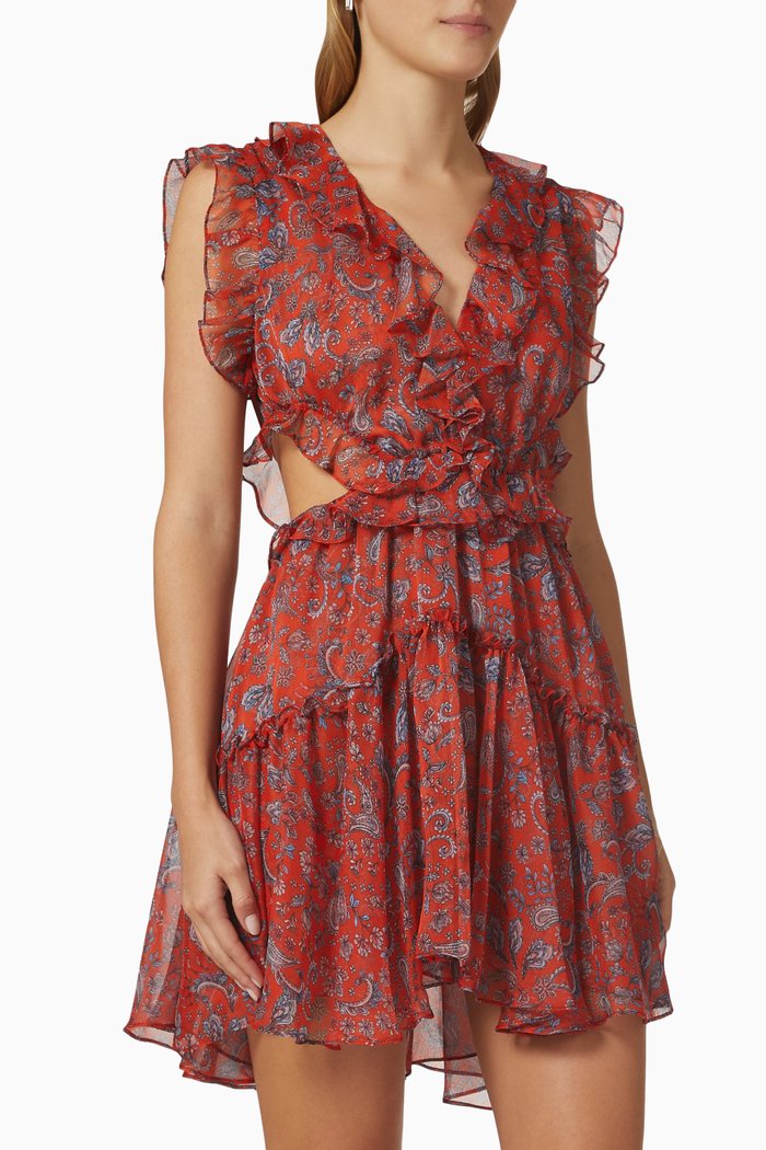 

Jolie Printed Dress, Burgundy