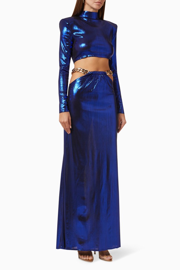 

Cleopatra Top & Skirt Set, Blue