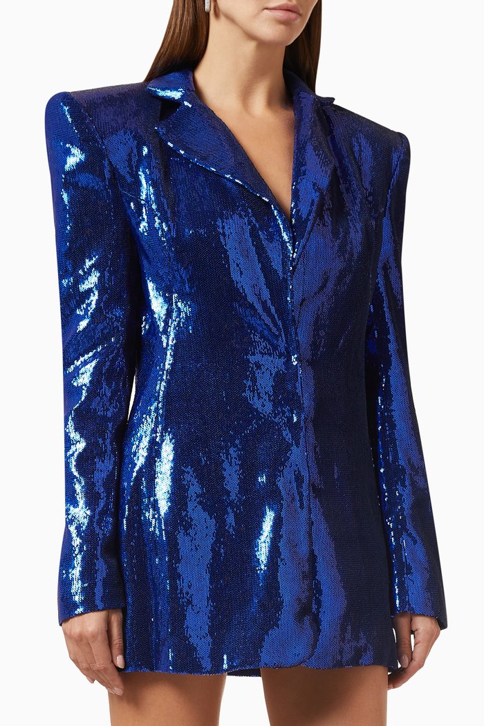 

Zizi Blazer Mini Dress in Sequin, Blue