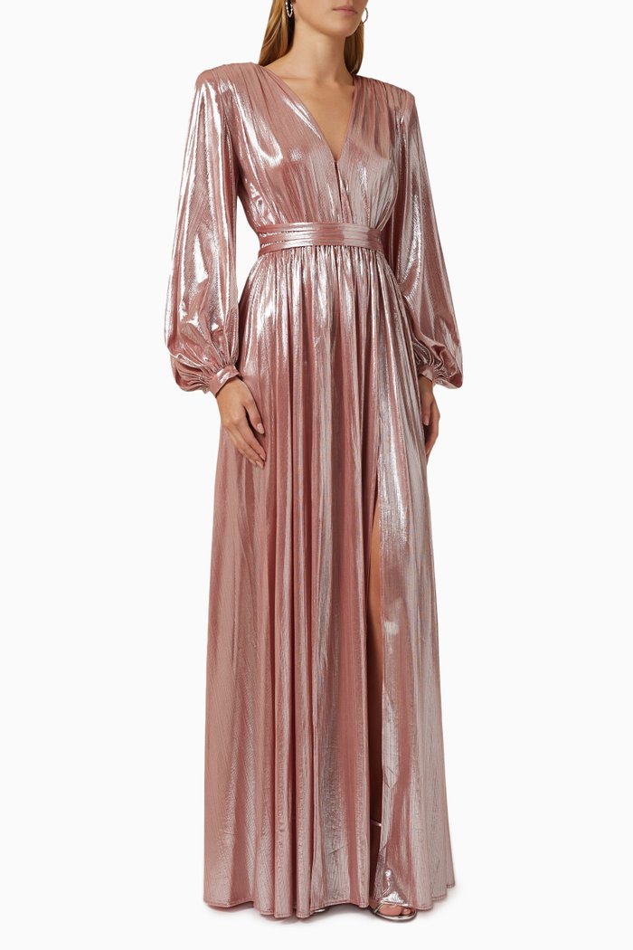 

Zoe Gown in Metallic Lamé, Pink