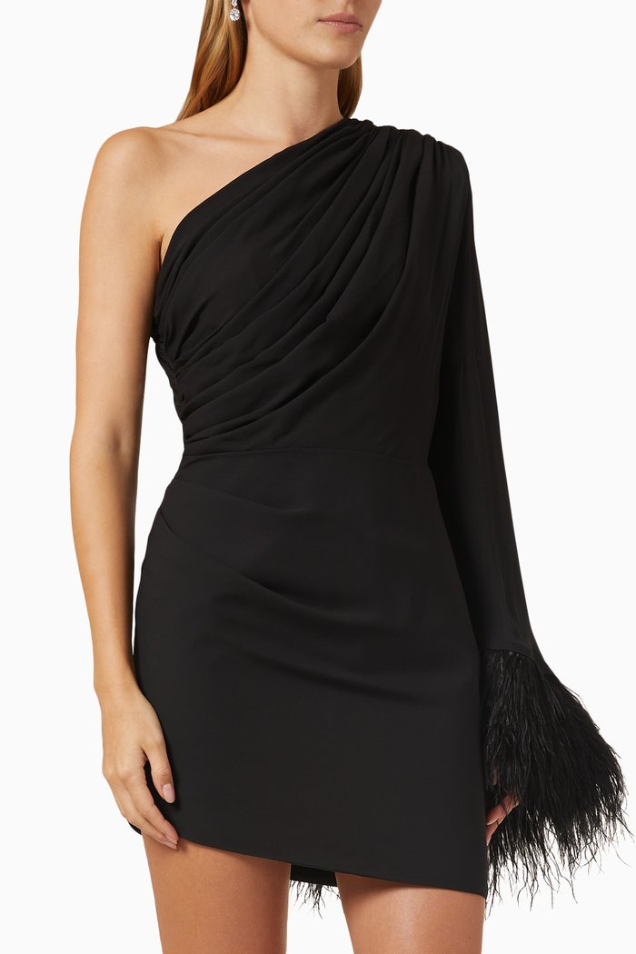 

Fire Mini Dress in Crepe, Black