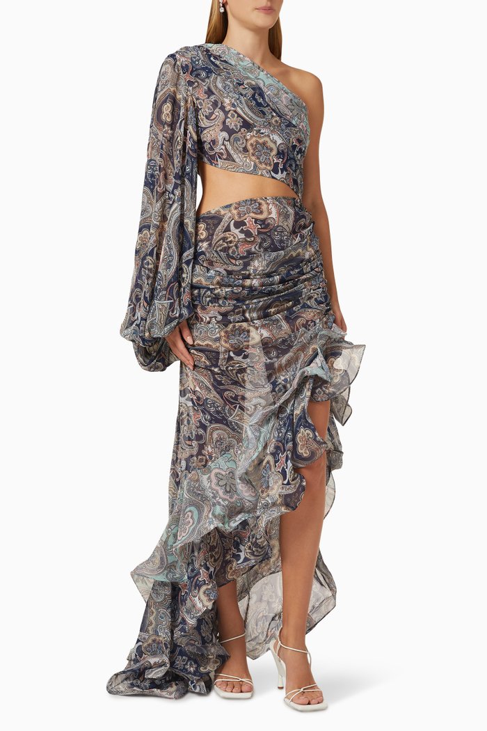 

Sara Cut-out Maxi Dress in Chiffon, Multicolour